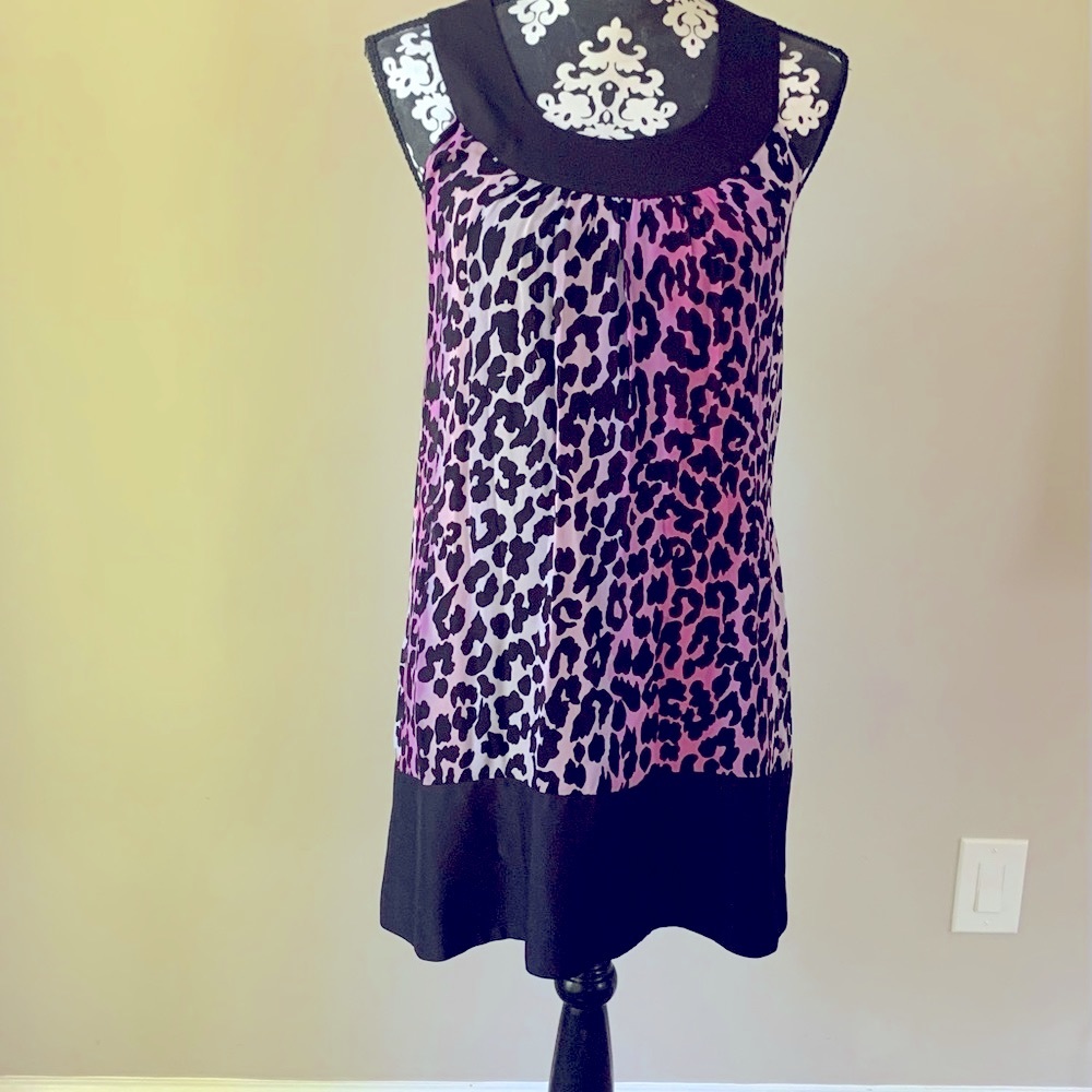 Purple and Black animal print dress from Express